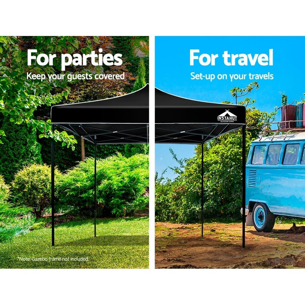 Instahut 3x3m Black Pop-Up Gazebo Replacement Roof for Outdoor Events
