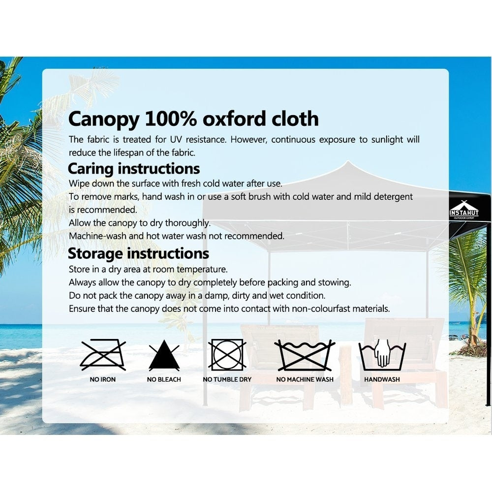 Instahut 3x3m Black Pop-Up Gazebo Replacement Roof for Outdoor Events