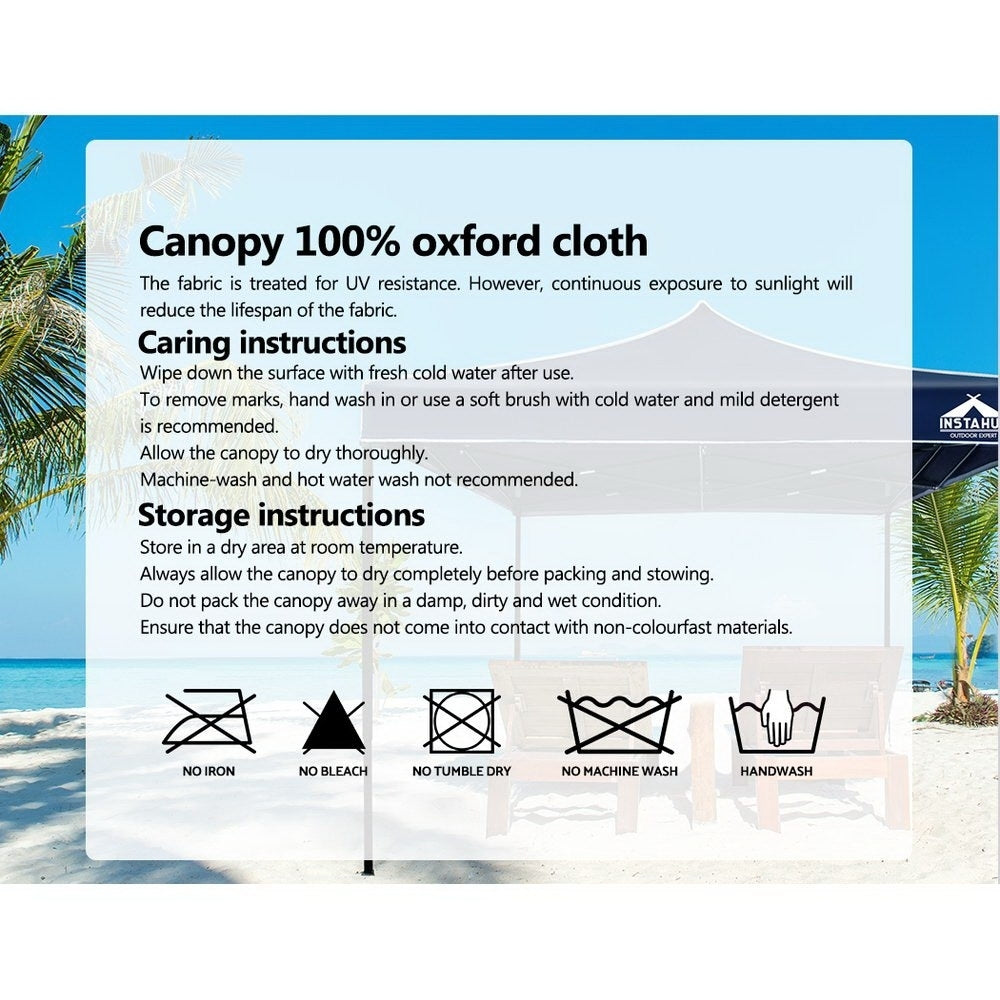 Instahut Navy 3x3m Replacement Roof for Pop-Up Gazebo - Outdoor Wedding Tent Canopy