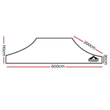 Instahut 3x6m Replacement Gazebo Canopy for Outdoor Events - White Waterproof Roof - Front View