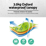 Instahut 3x6m Replacement Gazebo Canopy for Outdoor Events - White Waterproof Roof - Rear View