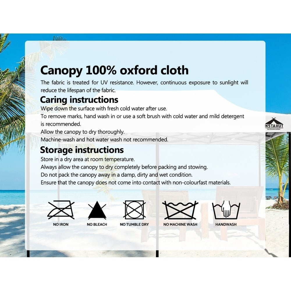 Instahut 3x6m Replacement Gazebo Canopy for Outdoor Events - White Waterproof Roof
