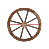 Vintage Fir Wood Wagon Wheel Pair - Side View