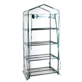 4-Tier Portable Greenhouse with Roll-Up Door and Shelves for Garden Storage