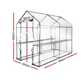 Transparent Walk-In Greenhouse Shed - 1.9M x 1.2M Portable Garden Storage Solution - Front View