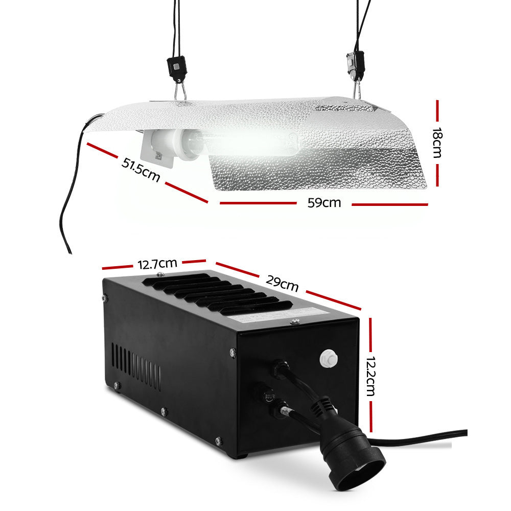 600W Hydroponic Grow Light System with Magnetic Ballast and Reflector for Indoor Plant Growth