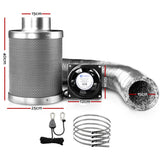 Eco-Friendly Air Purification System with Ventilation Fan and Carbon Filter Kit - Front View