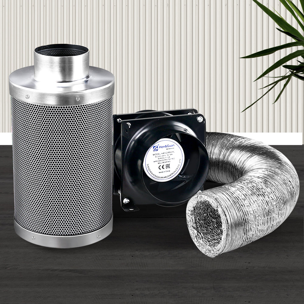 Eco-Friendly Air Purification System with Ventilation Fan and Carbon Filter Kit