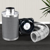 Eco-Friendly Air Purification System with Ventilation Fan and Carbon Filter Kit - Close-Up Angle