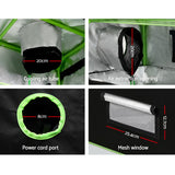 Hydroponics Grow Tent Kit with Waterproof Floor and Steel Frame - 80 x 45 x 80cm - Side View
