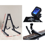 38-Inch Black Acoustic Cutaway Guitar Bundle with Accessories - 45-Degree Angle