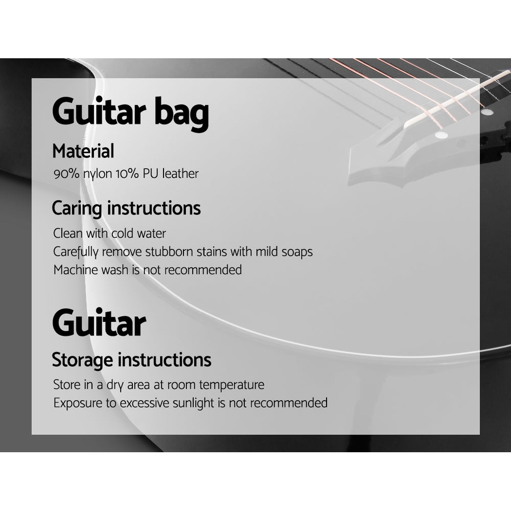 38-Inch Black Acoustic Cutaway Guitar Bundle with Accessories