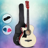 Alpha 38 Inch Acoustic Guitar Wooden Body Steel String Full Size Left Handed