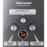 Devanti 8LPM Portable Outdoor Camping Gas Water Heater - Grey Shower Solution - Close-Up Angle