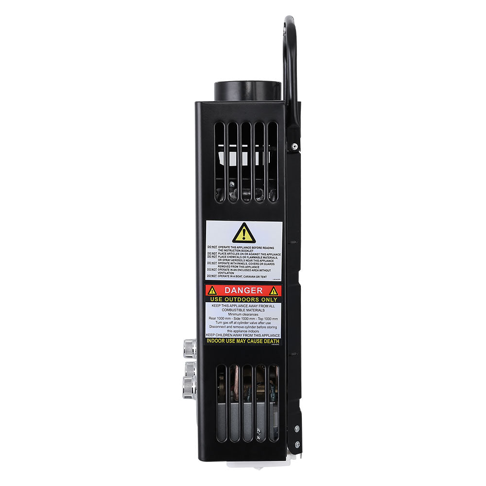 Devanti Portable 8LPM Gas Water Heater for Camping and Outdoor Showers - Black
