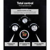 Devanti Portable 8LPM Gas Water Heater for Camping and Outdoor Showers - Black - Close-Up Angle