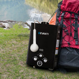 Devanti Portable 8LPM Gas Water Heater for Camping and Outdoor Showers - Black - Low Angle