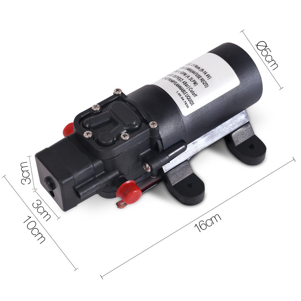High-Pressure 12V Portable Shower Pump with Self-Priming Feature