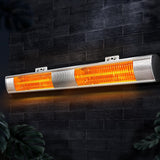 Devanti 3000W Outdoor Halogen Infrared Heater - Energy Efficient Radiant Strip Heater - Close-Up Angle