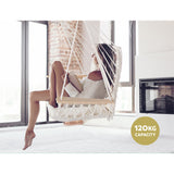Cozy Cream Hammock Swing Chair with Pillow and Armrests - Top-Down View
