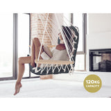 Gardeon Hammock Chair Hanging with Armrest Camping Hammocks Grey - Top-Down View