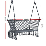 Gardeon Double Hammock Chair with Tassels - Portable 2-Person Swing for Indoor/Outdoor Use - Front View