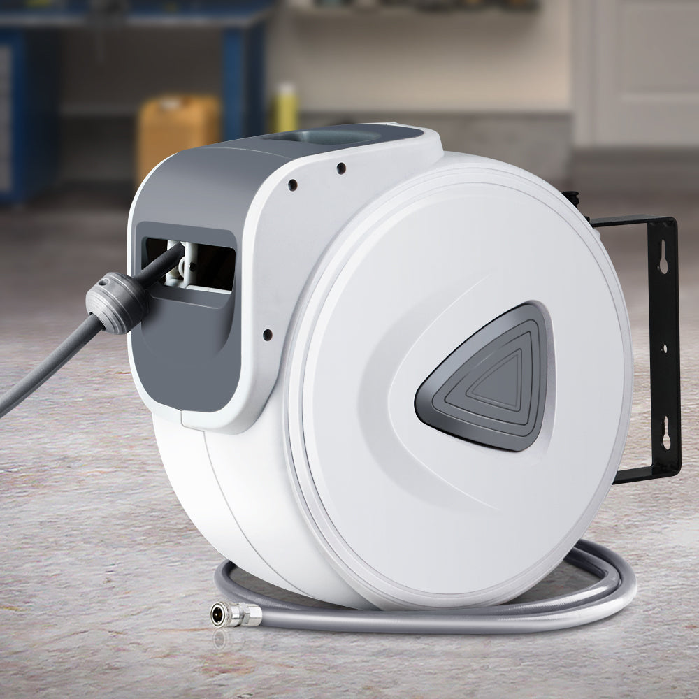 GIANTZ 10m Automatic Retractable Air Hose Reel with 180° Swivel Mount for Garage and Workshop