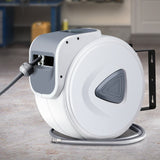 20m Automatic Wall-Mounted Air Hose Reel with 180° Swivel and Self-Layering Mechanism