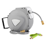 20M Automatic Retractable Garden Hose Reel with Wall Mount and Spray Gun - Front View