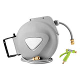 20M Automatic Retractable Garden Hose Reel with Wall Mount and Spray Gun - 45-Degree Angle