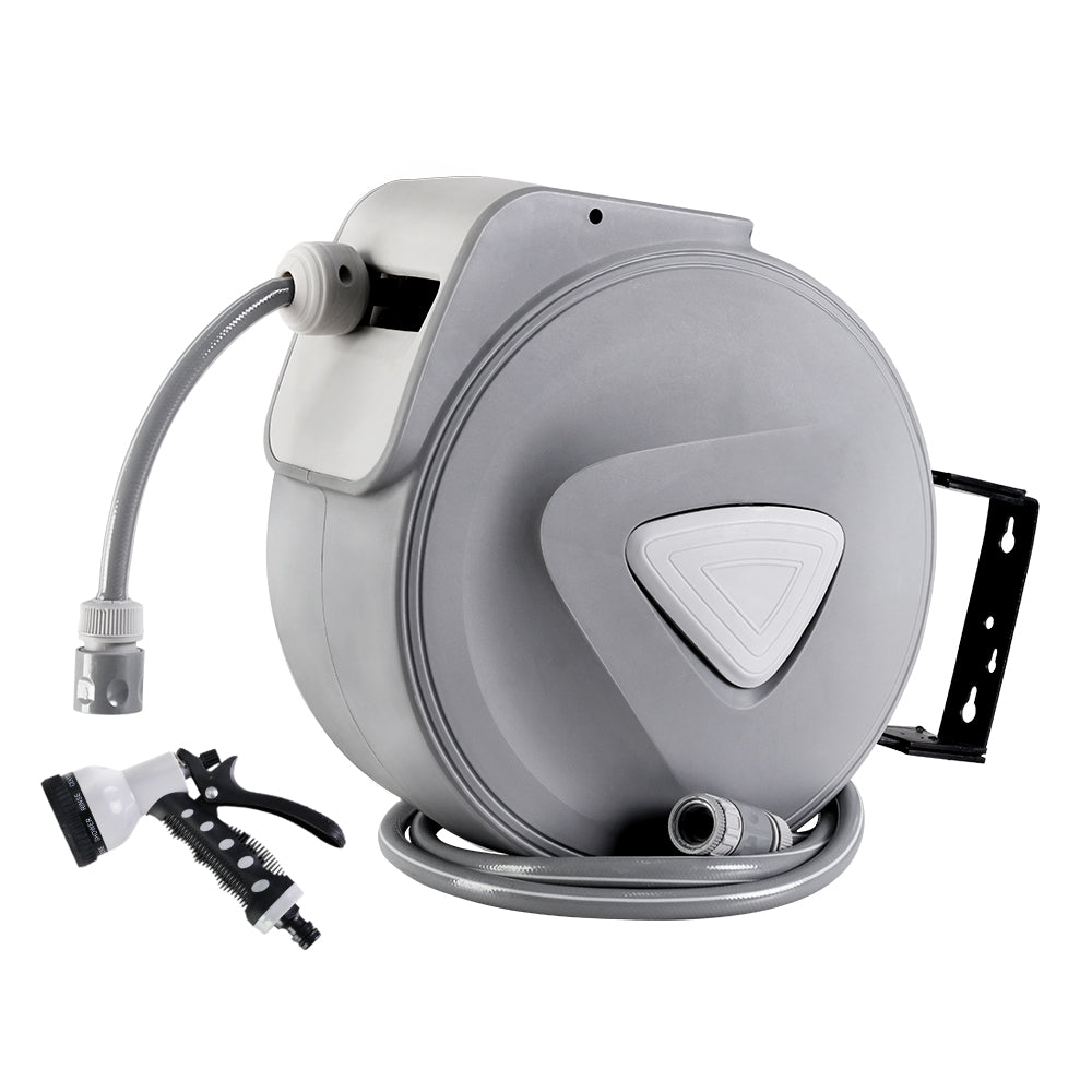 30M Automatic Retractable Hose Reel with Multi-Function Spray Gun