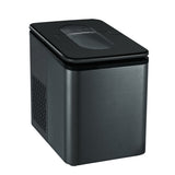 Portable 2.2L Ice Maker - 12KG Countertop Ice Cube Machine for Home & Bar Use - Black - Front View