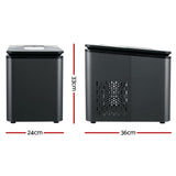 Portable 2.2L Ice Maker - 12KG Countertop Ice Cube Machine for Home & Bar Use - Black - Side View