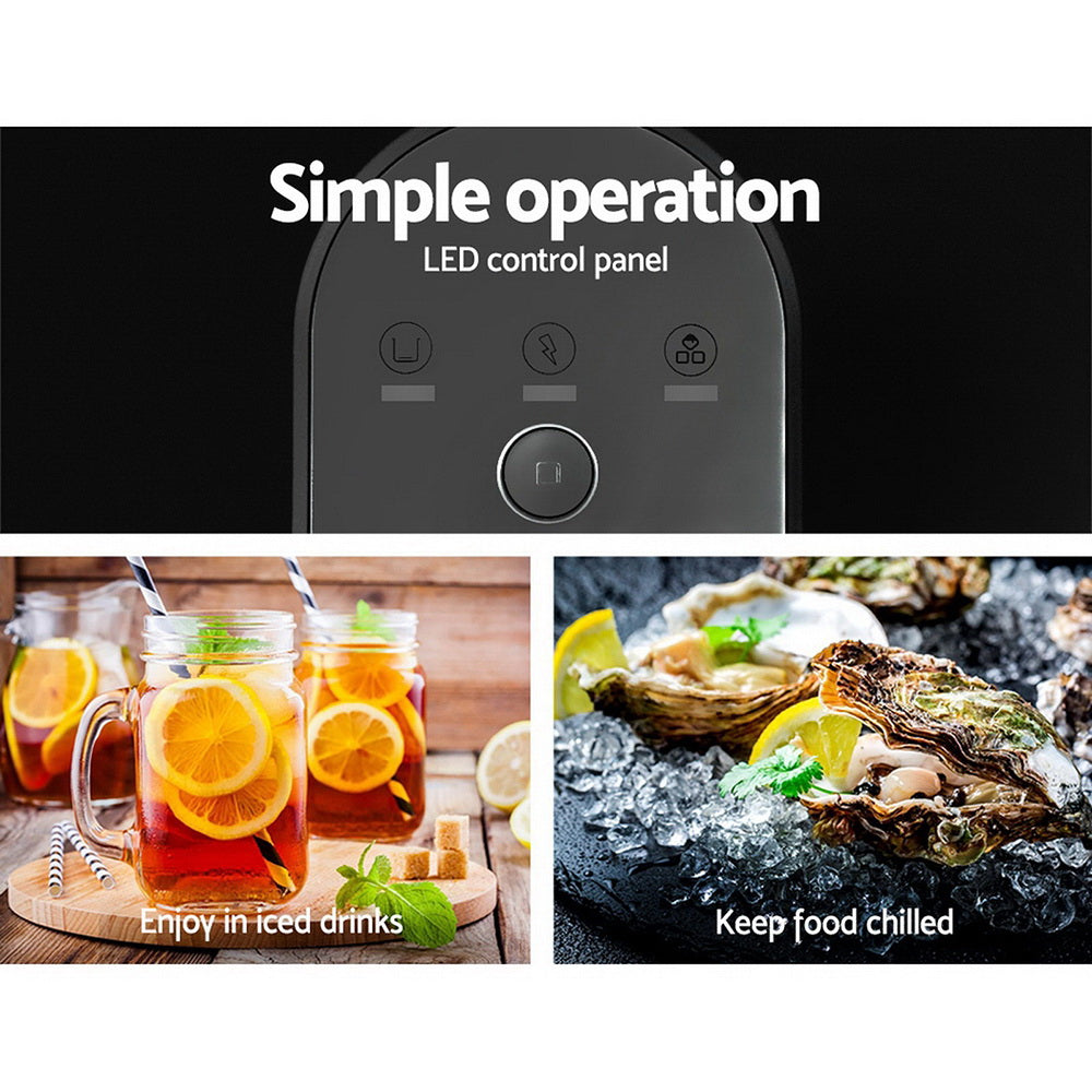 Portable 2.2L Ice Maker - 12KG Countertop Ice Cube Machine for Home & Bar Use - Black