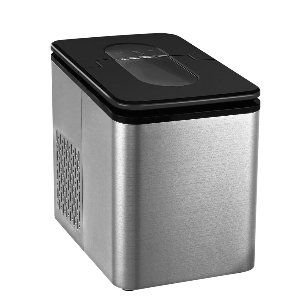 Portable 2.2L Ice Maker - 12KG Home & Bar Countertop Machine with LED Control, Silver Finish