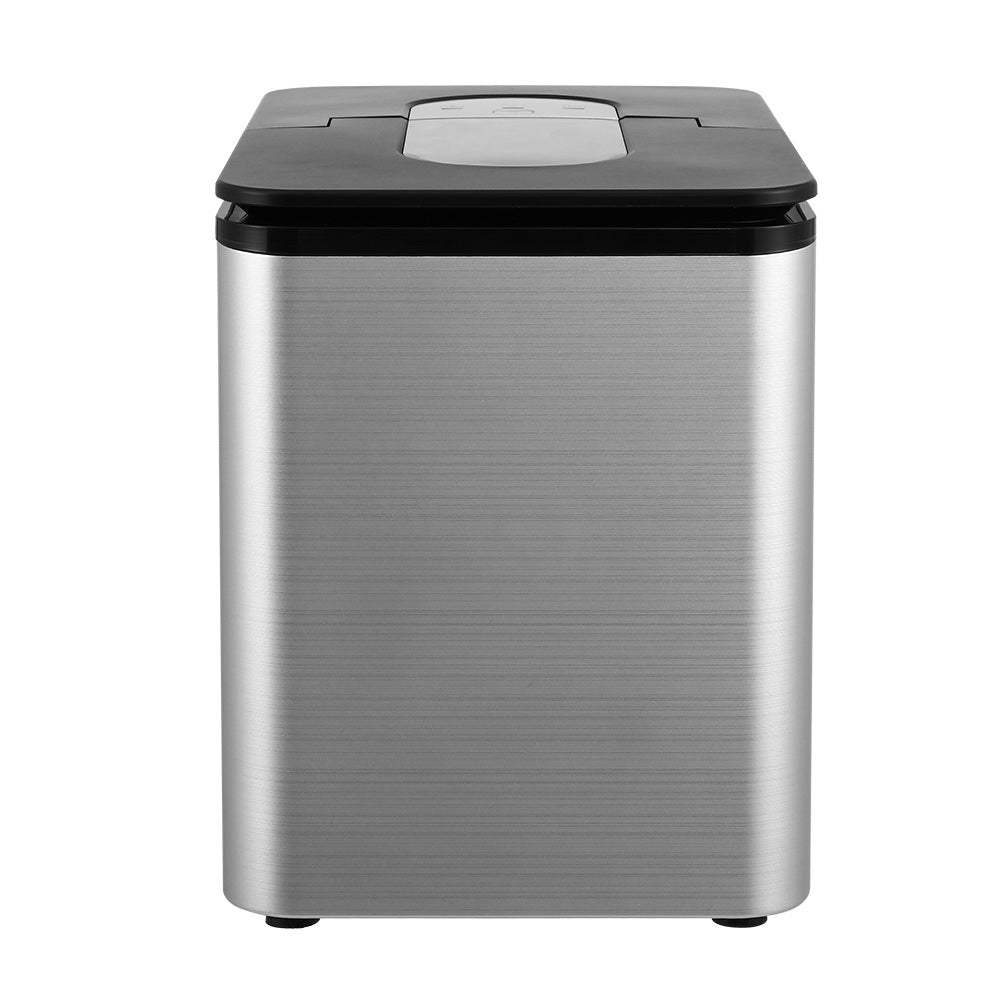 Portable 2.2L Ice Maker - 12KG Home & Bar Countertop Machine with LED Control, Silver Finish