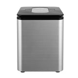 Portable 2.2L Ice Maker - 12KG Home & Bar Countertop Machine with LED Control, Silver Finish - Top-Down View