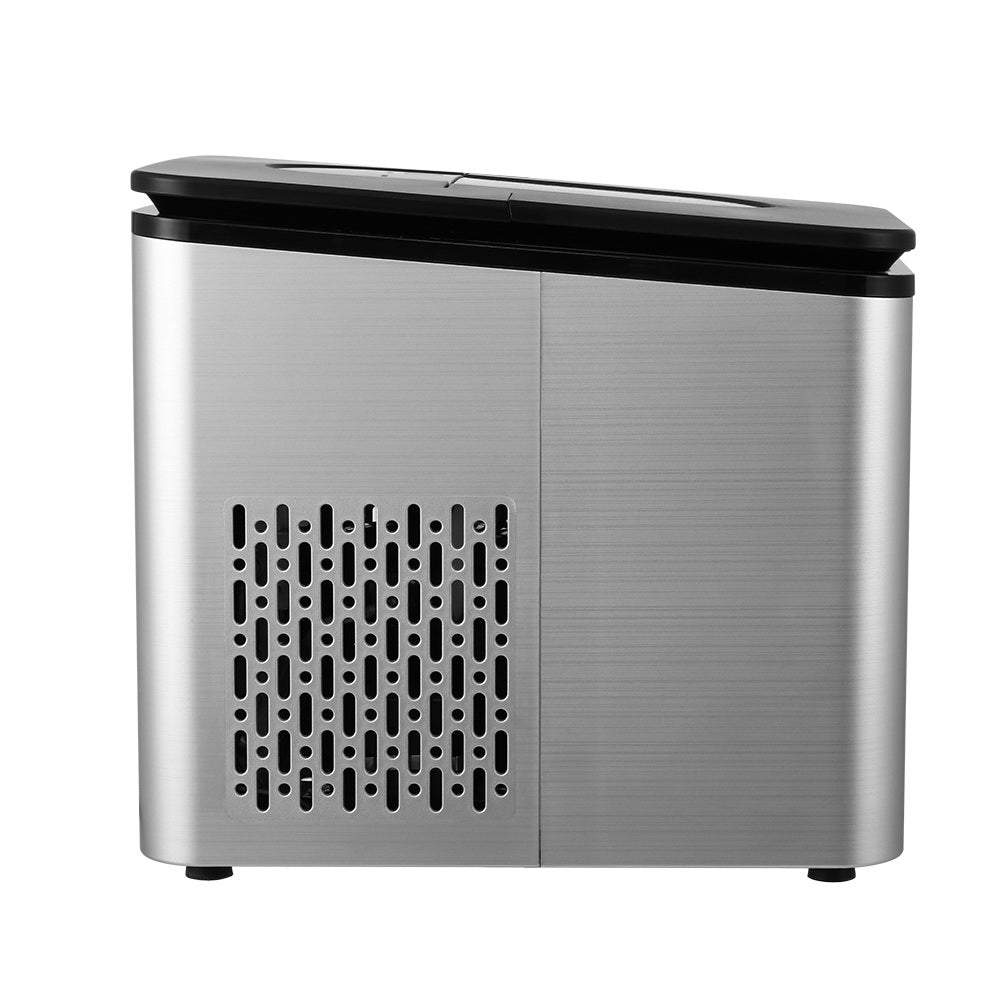 Portable 2.2L Ice Maker - 12KG Home & Bar Countertop Machine with LED Control, Silver Finish