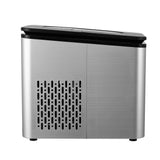 Portable 2.2L Ice Maker - 12KG Home & Bar Countertop Machine with LED Control, Silver Finish - 45-Degree Angle