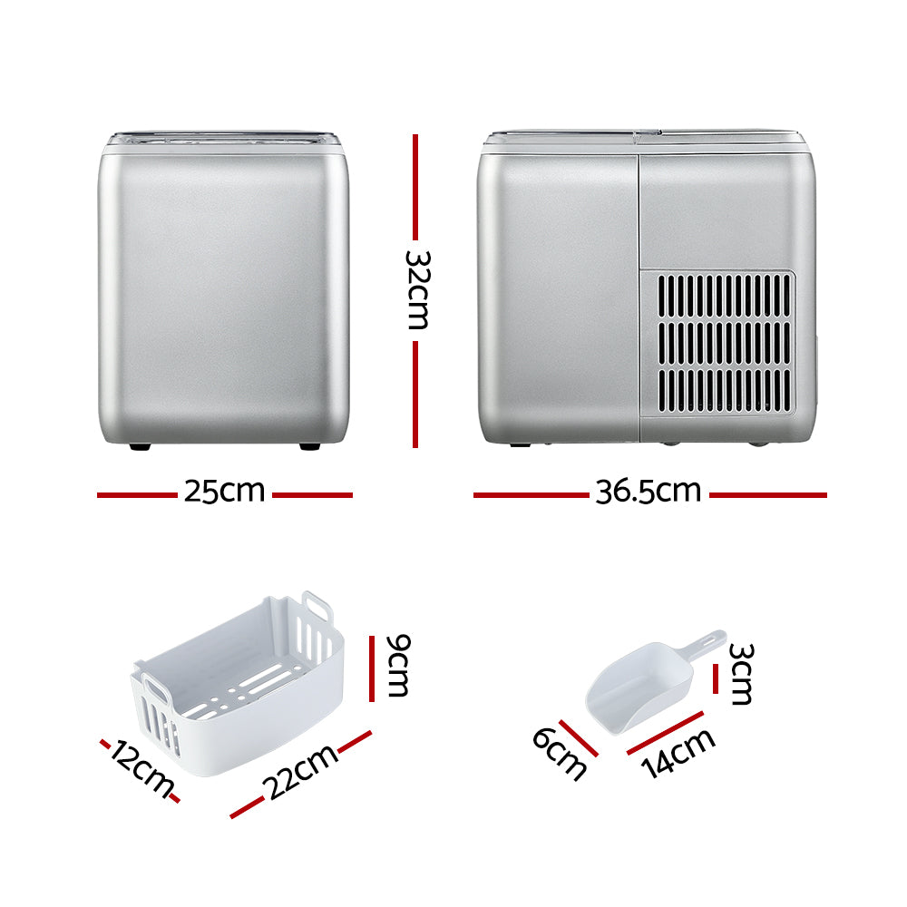 Portable Commercial Ice Maker Machine - 2.6L Countertop Ice Cube Maker for Bars and Parties