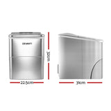 Devanti Silver Portable Ice Maker Machine - Top-Down View