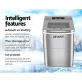 Devanti Silver Portable Ice Maker Machine - Front View