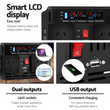 Giantz 3000W Portable 12V to 240V Power Inverter with Remote Control - Top-Down View
