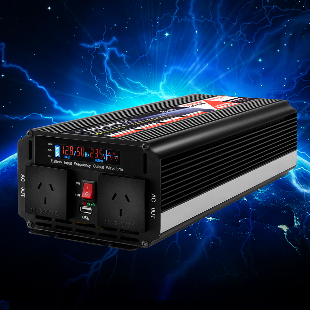 Giantz 3000W Portable 12V to 240V Power Inverter with Remote Control
