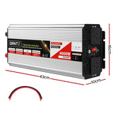 Giantz 2000W/4000W Pure Sine Wave Inverter for 12V to 240V Power Supply - Ideal for Camping, Boats, and Caravans - Front View