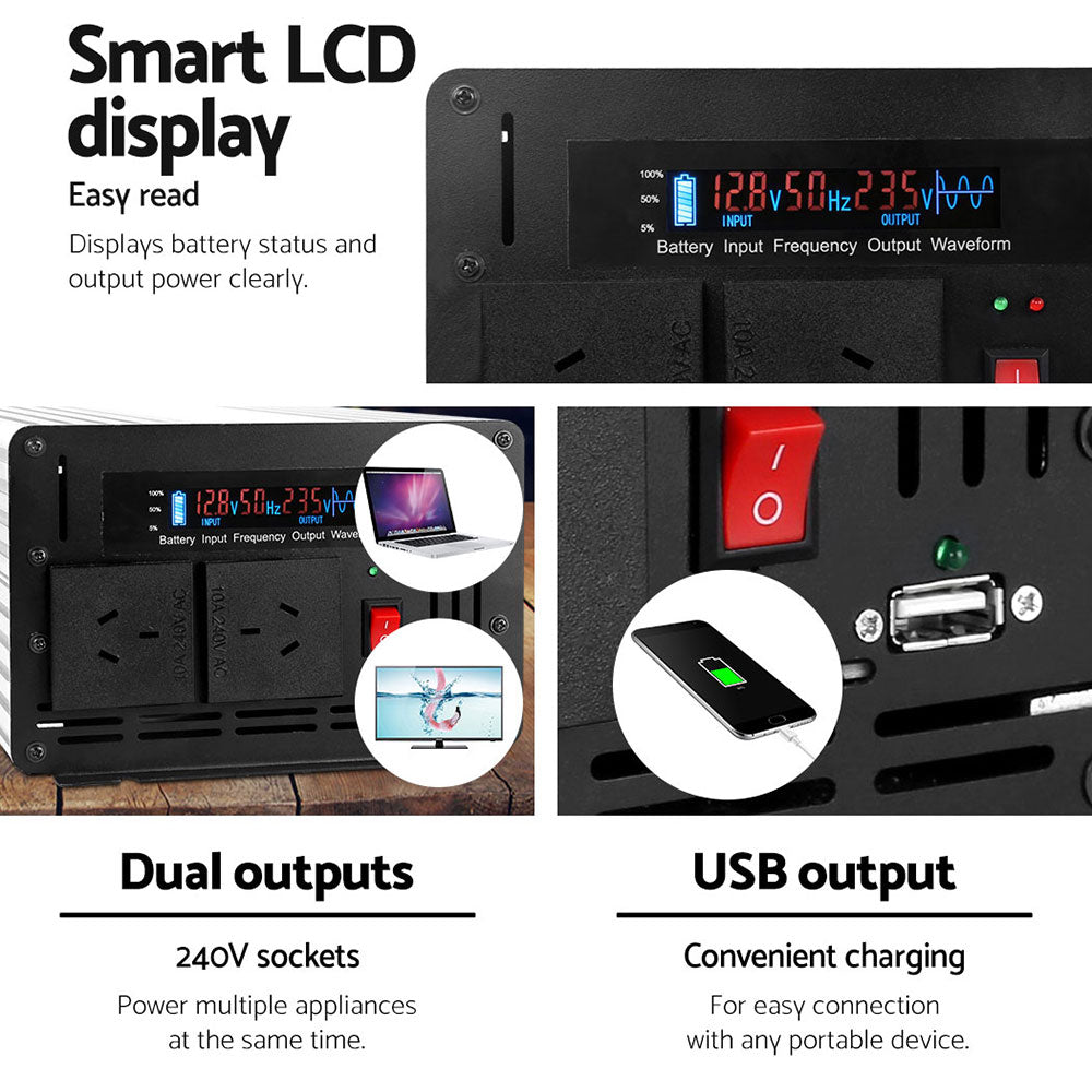 Giantz 3300W Pure Sine Wave Inverter for 12V Power Solutions