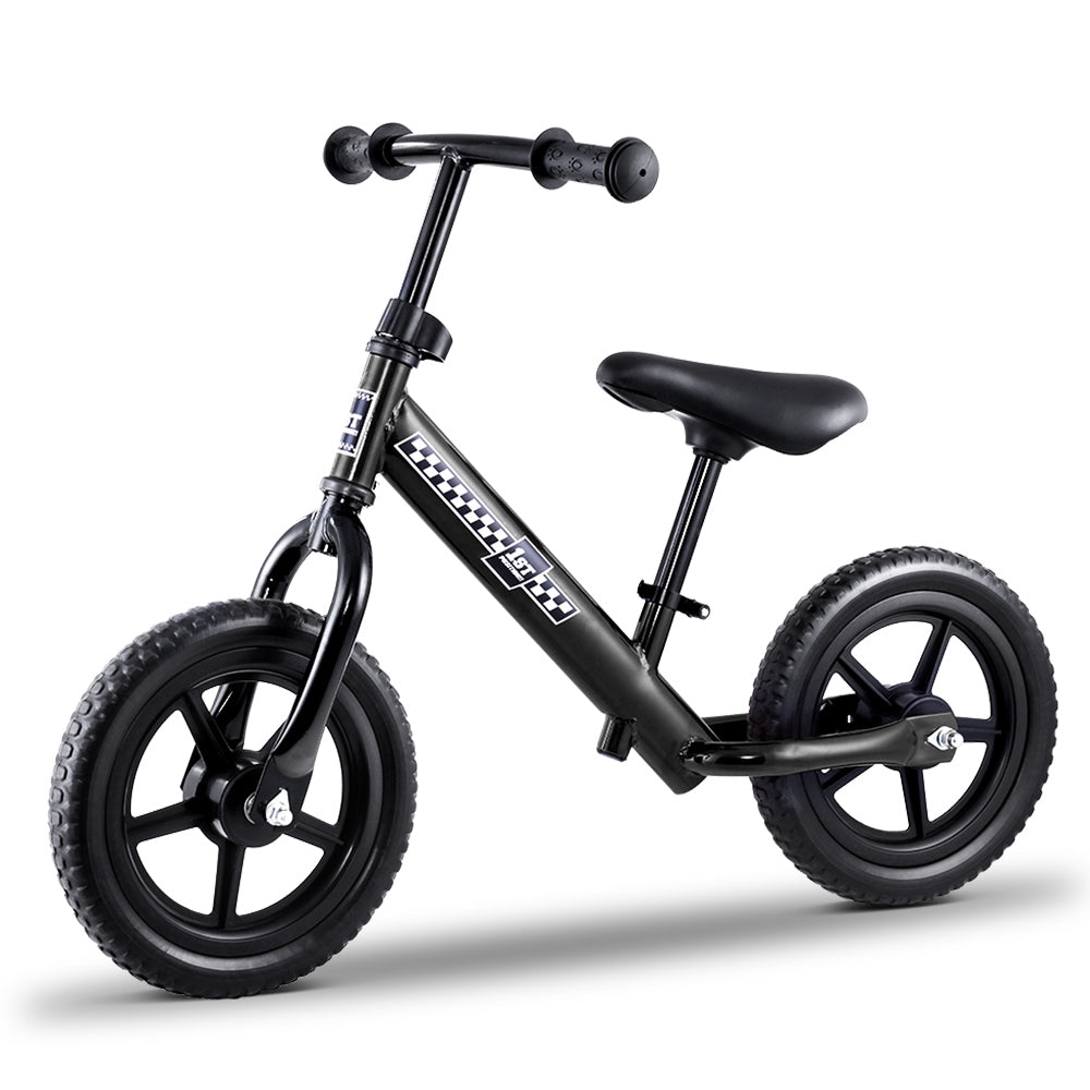 Rigo 12" Kids Balance Bike - Lightweight Push Bicycle for Toddlers, Black
