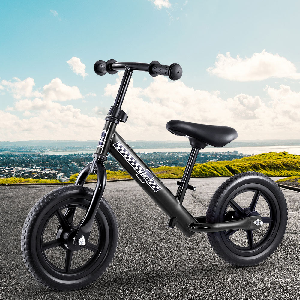 Rigo 12" Kids Balance Bike - Lightweight Push Bicycle for Toddlers, Black