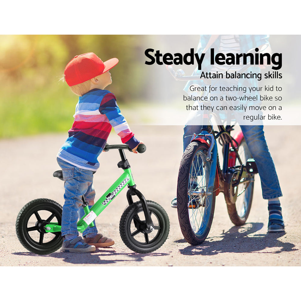 Rigo Green 12" Kids Balance Bike - Lightweight Toddler Bicycle with Adjustable Features