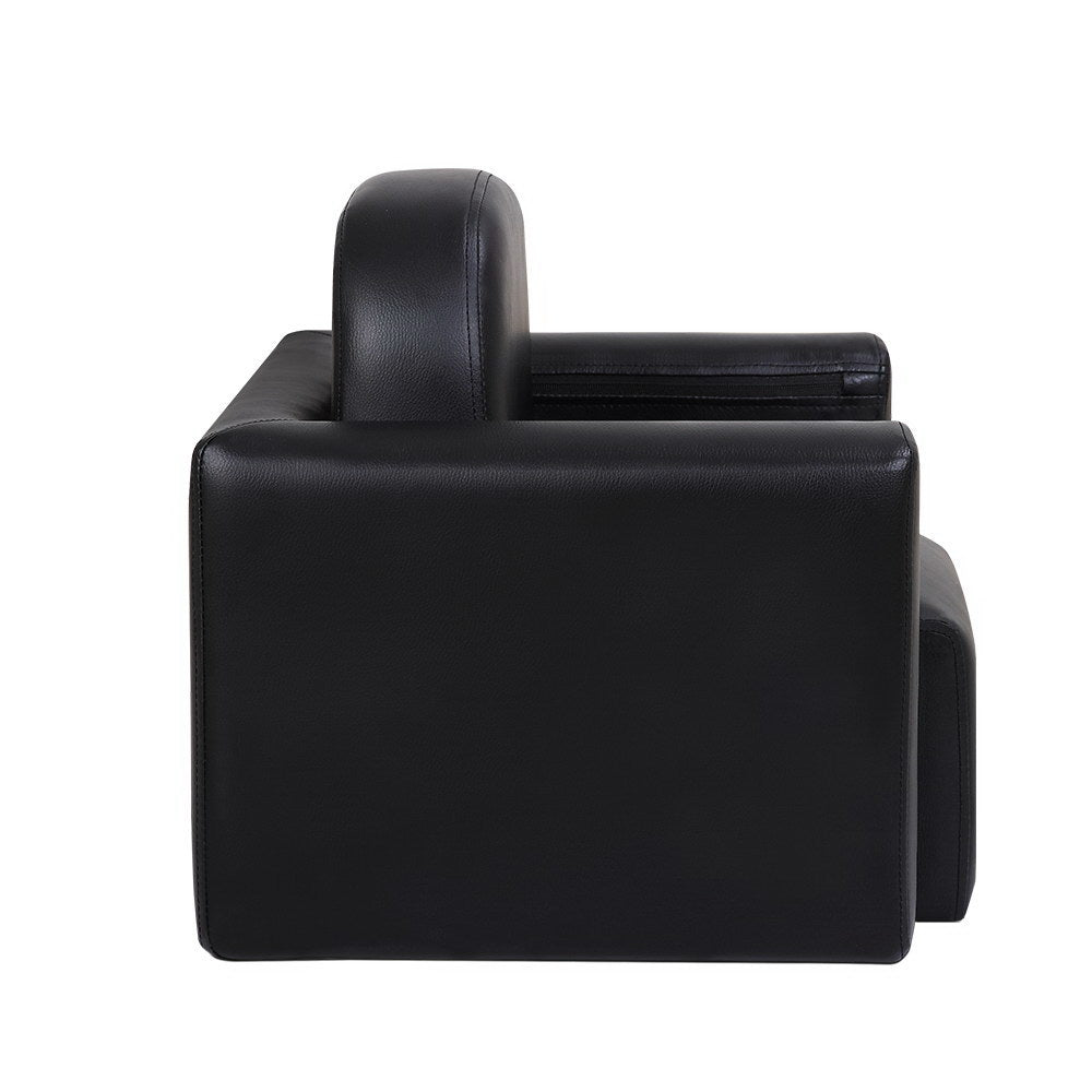 Convertible Black PU Leather Kids Armchair and Table Set